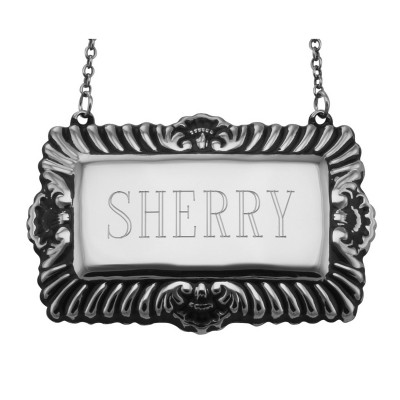 Sherry Liquor Decanter Label / Tag - Sterling Silver - LL-508