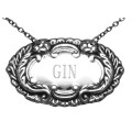 Gin Liquor Decanter Label / Tag - Sterling Silver