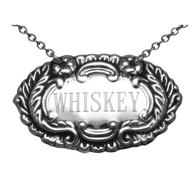 Whiskey Liquor Decanter Label / Tag - Sterling Silver - LL-605