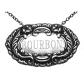 Bourbon Liquor Decanter Label / Tag - Sterling Silver
