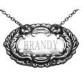 Brandy Liquor Decanter Label / Tag - Sterling Silver