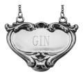 Gin Liquor Decanter Label / Tag - Sterling Silver