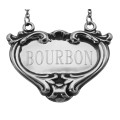 Bourbon Liquor Decanter Label / Tag - Sterling Silver
