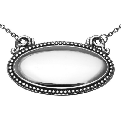 Blank Liquor Decanter Label / Tag Oval beaded Border Sterling Silver - LL-800 Blank Liquor Decanter Label / Tag Oval beaded Border Sterling Silver - LL-800