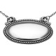 Blank Liquor Decanter Label / Tag Oval beaded Border Sterling Silver - LL-800