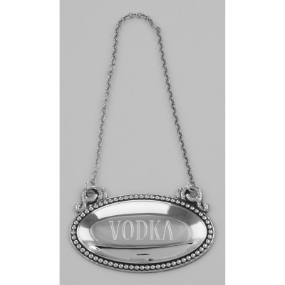 Vodka Liquor Decanter Label / Tag - Oval beaded Border Made in USA - LL-801