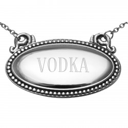 Vodka Liquor Decanter Label / Tag - Oval beaded Border Made in USA