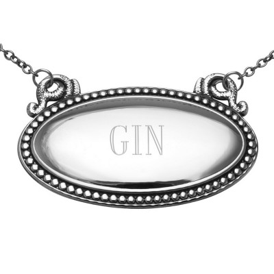 Gin Liquor Decanter Label / Tag - Oval beaded Border - Made in USA - LL-804