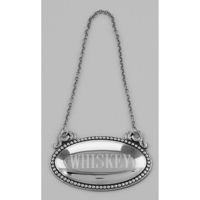 Whiskey Liquor Decanter Label / Tag - Oval beaded Border - Made in USA - LL-805