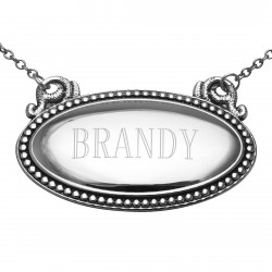 Brandy Liquor Decanter Label / Tag - Oval beaded Border - Made in USA