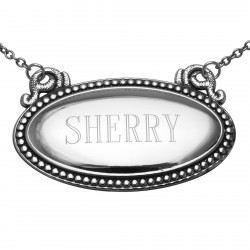 Sherry Liquor Decanter Label / Tag - Oval beaded Border - Made in USA