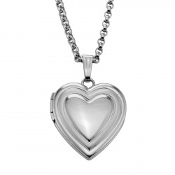 Sterling Heart Shaped Locket - Engravable - 14mm - Made in USA