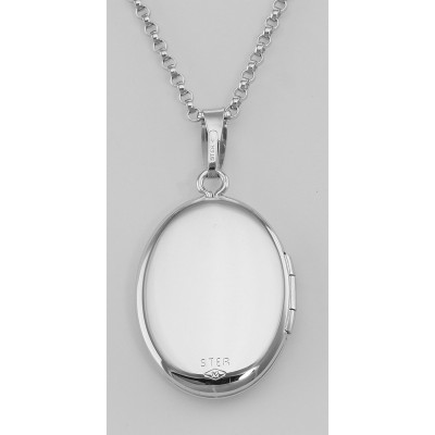 Silver Oval Mom Locket - Tri-Color Floral - 16mm - MF-476 Silver Oval Mom Locket - Tri-Color Floral - 16mm - MF-476
