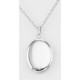 Sterling Silver Oval Locket - I Love You with Chain - 16mm - MF-486