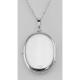 Sterling Silver Oval  (4) Four Photo Locket with Chain made in the USA - MF-5112