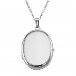 Sterling Silver Oval  (4) Four Photo Locket with Chain made in the USA Sterling Silver Oval  (4) Four Photo Locket with Chain made in the USA