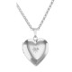 Sterling Silver Heart Diamond Locket with Chain - 14mm - USA - MF-611