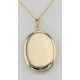 14K Gold Filled Oval Locket with Border Design with Chain 23mm USA - MFGF-335-A