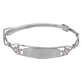 Childrens Flower ID Bangle - Adjustable - Made in USA - Sterling Silver