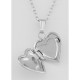 Cute Sterling Silver Baby Double Heart Locket with Chain - 10mm - MM-322