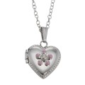 Silver Child's Flower Heart Locket Children's - 13mm