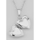 Cute Sterling Silver Baby Heart Locket with Chain - 10mm - MM-520