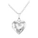 Sterling Silver Hearts Design Childrens Locket w/ 15 Inch Chain made in USA - MM-618