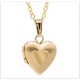 14K Gold Filled Heart Design Children's Locket w/ 15 Inch Chain Made In USA - MMGF-325-A