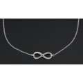 Beautiful Infinity Necklace with Adjustable Chain in Fine Sterling Silver Beautiful Infinity Necklace with Adjustable Chain in Fine Sterling Silver