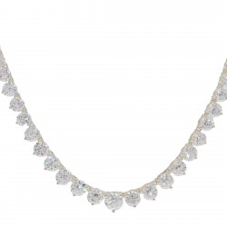 Lovely 81 Prong Set CZ's Cubic Zirconia Necklace in Fine Sterling Silver