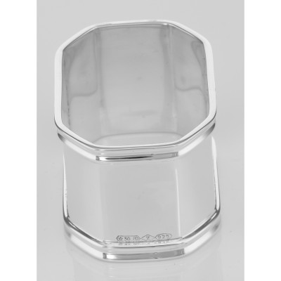 Sterling Silver Napkin Ring - Octagonal - Made in Italy - NR-43