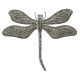 Marcasite Dragonfly Pin - Moving Wings - Sterling Silver - P-103