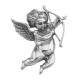 Love Cupid / Cherub Art Nouveau Style Pin or Pendant Sterling Silver - P-190