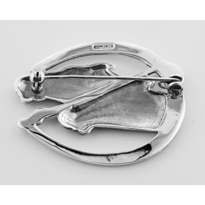 Race Horse - Horseshoe Pin - Sterling Silver - P-294