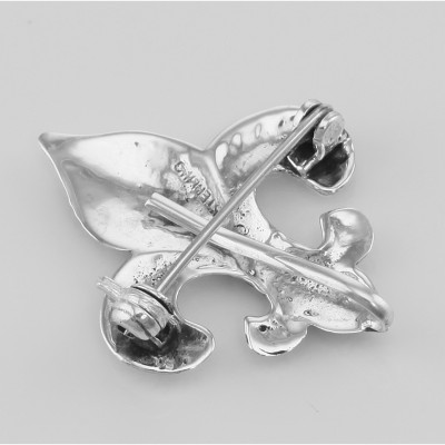 Fleur de Lis Pin - Charm Hanger - Sterling Silver - P-3065