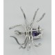 Amethyst Spider Pin or Brooch - Sterling Silver - P-3242