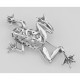 Frog Pin - Tree Frog Brooch - Sterling Silver - P-464