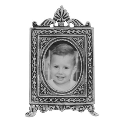 Vintage Neoclassical Style Mini Picture Frame in Fine Sterling Silver - PF-3007