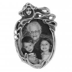 Vintage Art Nouveau Style Mini Picture Frame in Fine Sterling Silver