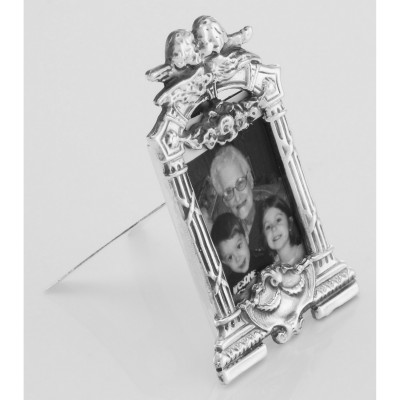 Victorian Style Cherubs Mini Picture Frame in Fine Sterling Silver - PF-3045
