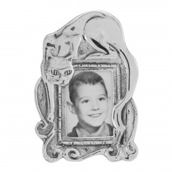 Cute Cat Mini Picture Frame in Fine Sterling Silver