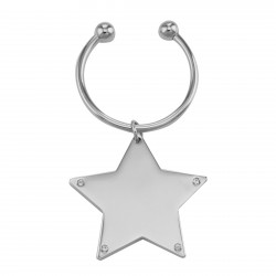 Engravable Star Keychain with Crystal Accents - Free Engraving
