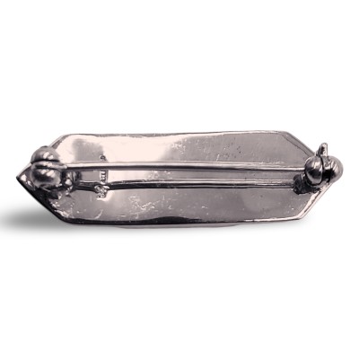 Fine Bead Set Art Deco Style Marcasite MOP Pin or Brooch - Sterling Silver - PM-116 Fine Bead Set Art Deco Style Marcasite MOP Pin or Brooch - Sterling Silver - PM-116