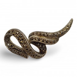 Fine Bead Set Marcasite Super Swirly Pin or Brooch - Sterling Silver Art Nouveau Style Fine Bead Set Marcasite Super Swirly Pin or Brooch - Sterling Silver Art Nouveau Style