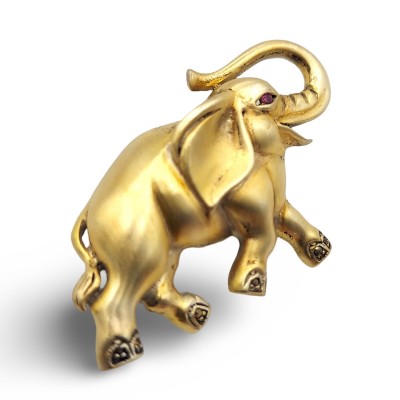 Sterling Silver Gold Vermeil Elephant Pin or Brooch with Marcasites and Ruby Eye - PM-528