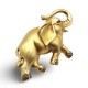 Sterling Silver Gold Vermeil Elephant Pin or Brooch with Marcasites and Ruby Eye - PM-528