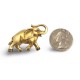 Sterling Silver Gold Vermeil Elephant Pin or Brooch with Marcasites and Ruby Eye - PM-528