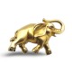 Sterling Silver Gold Vermeil Elephant Pin or Brooch with Marcasites and Ruby Eye - PM-528