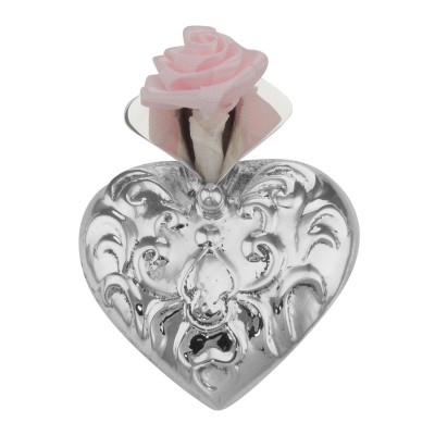 Victorian Style Repousse Heart Vase Pin - Sterling Silver - PX-8022