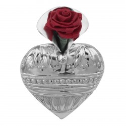 Art Deco Style Heart Vase Pin - Sterling Silver